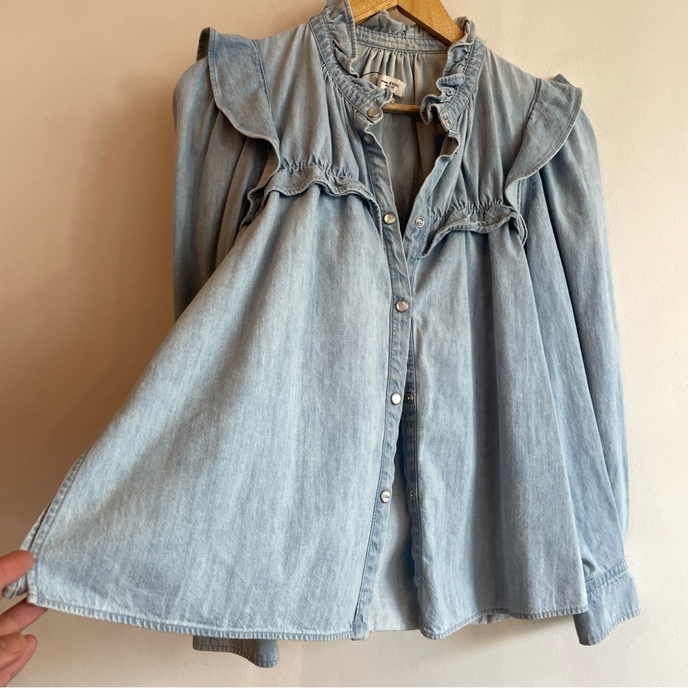 Isabel Marant ruffled denim blouse